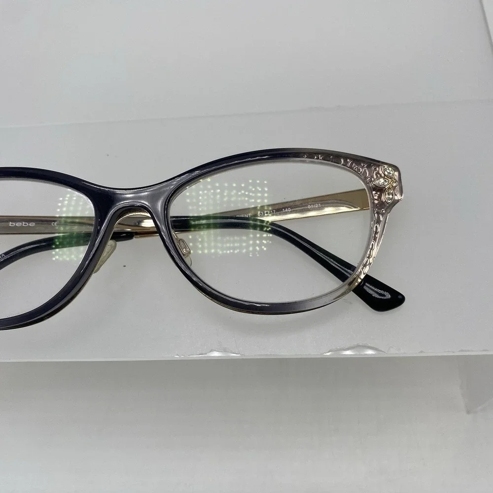 Bebe Eyeglasses Women FRAME ONLY BB5168 Cat Eye 53-17-140 Jet Gradient 536